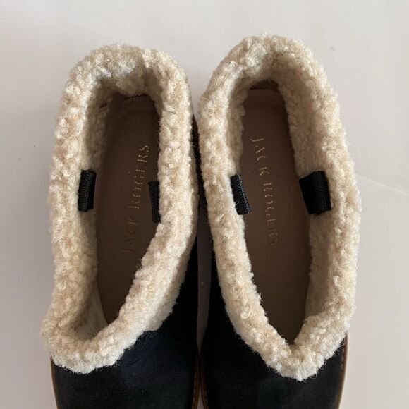 Jack Rogers Sophie Sherpa trim black suede leather ankle boots woman’s size 10 - Picture 5 of 10